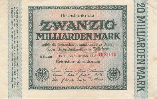20 Milliarden Mark ro.115b KE VF
